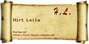 Hirt Leila névjegykártya